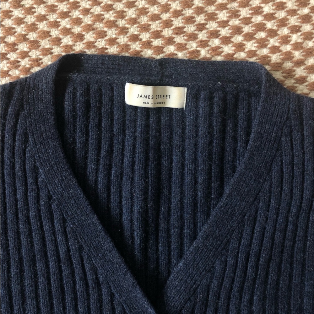 James Street Wool Navy sweater. One size